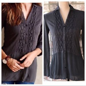 Anthro Meadow Rue Reha Henley Tunic